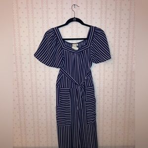 Brand NEW! Gorgeous navy striped jumpsuit! Size large